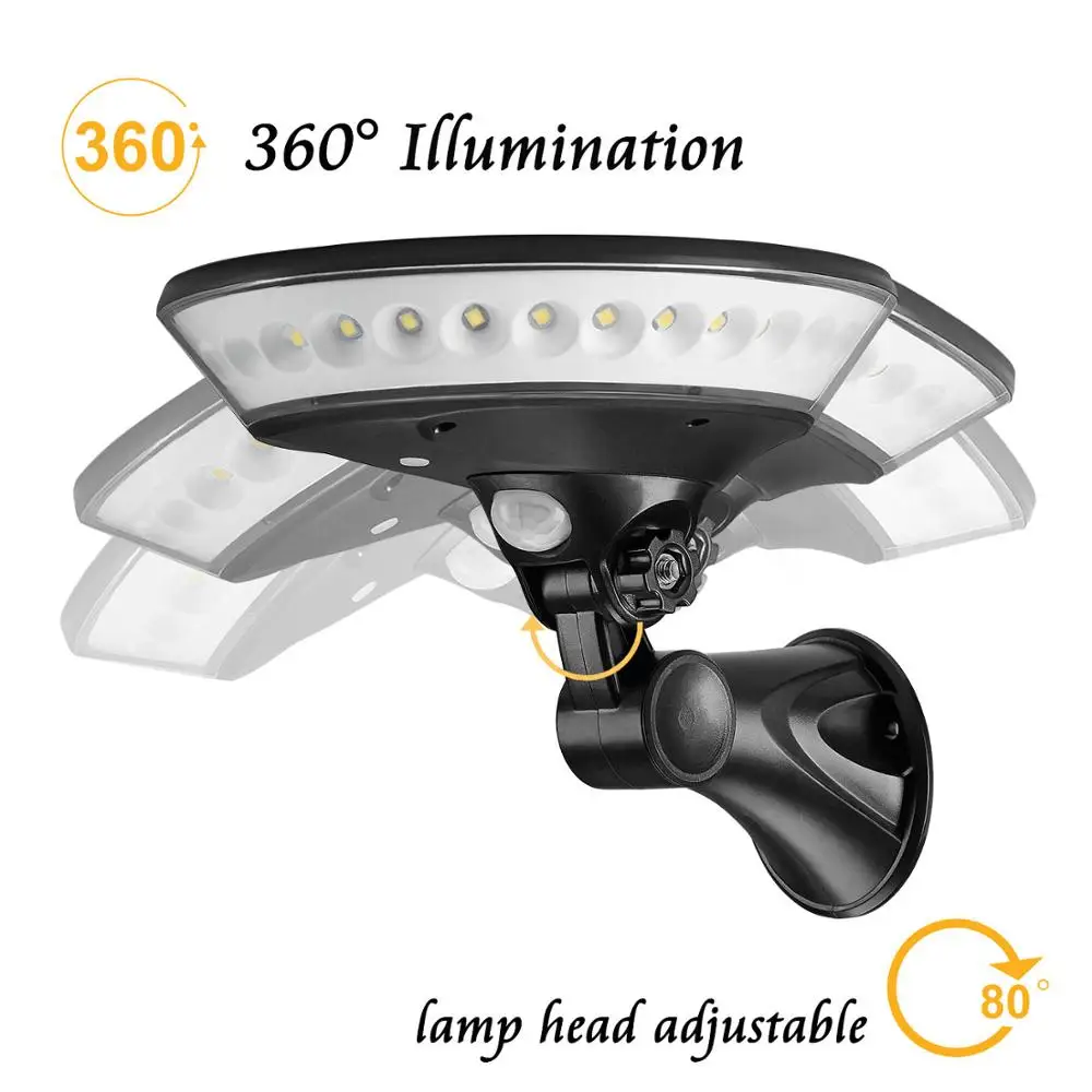 

2019 New 360 Degree Luminescent Solar Wall Lamp Human Motion Induction Lamp Courtyard Garden Pavilion Corridor Lamp