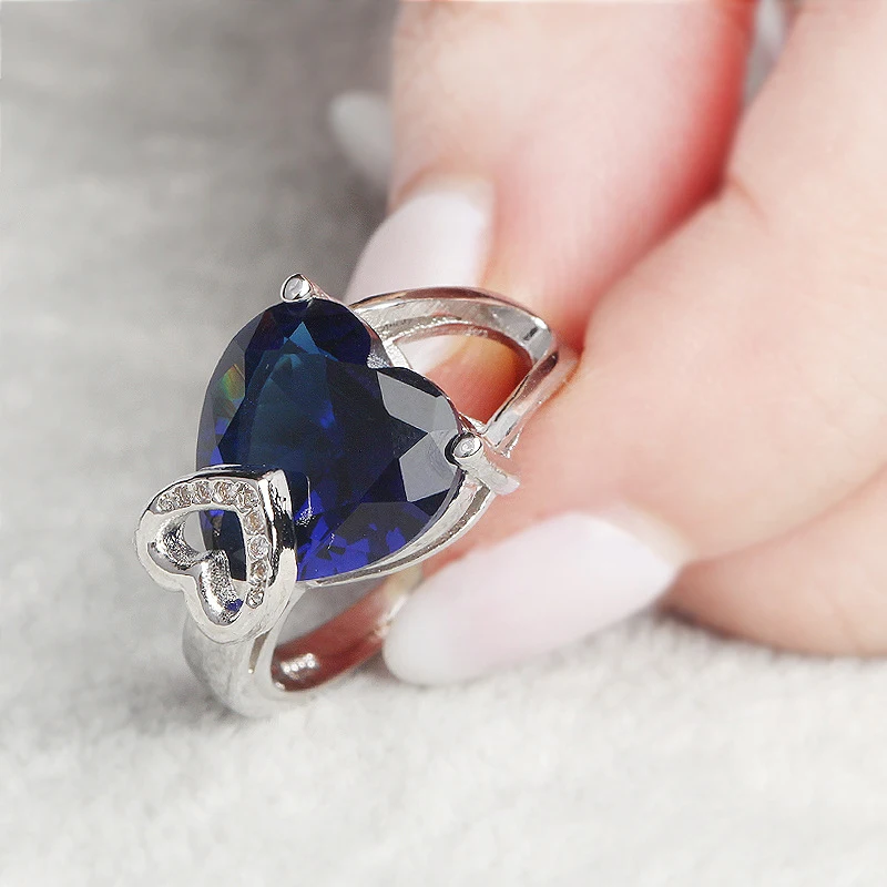 2 вида цветов модное винтажное кольцо больших размеров с сердцем