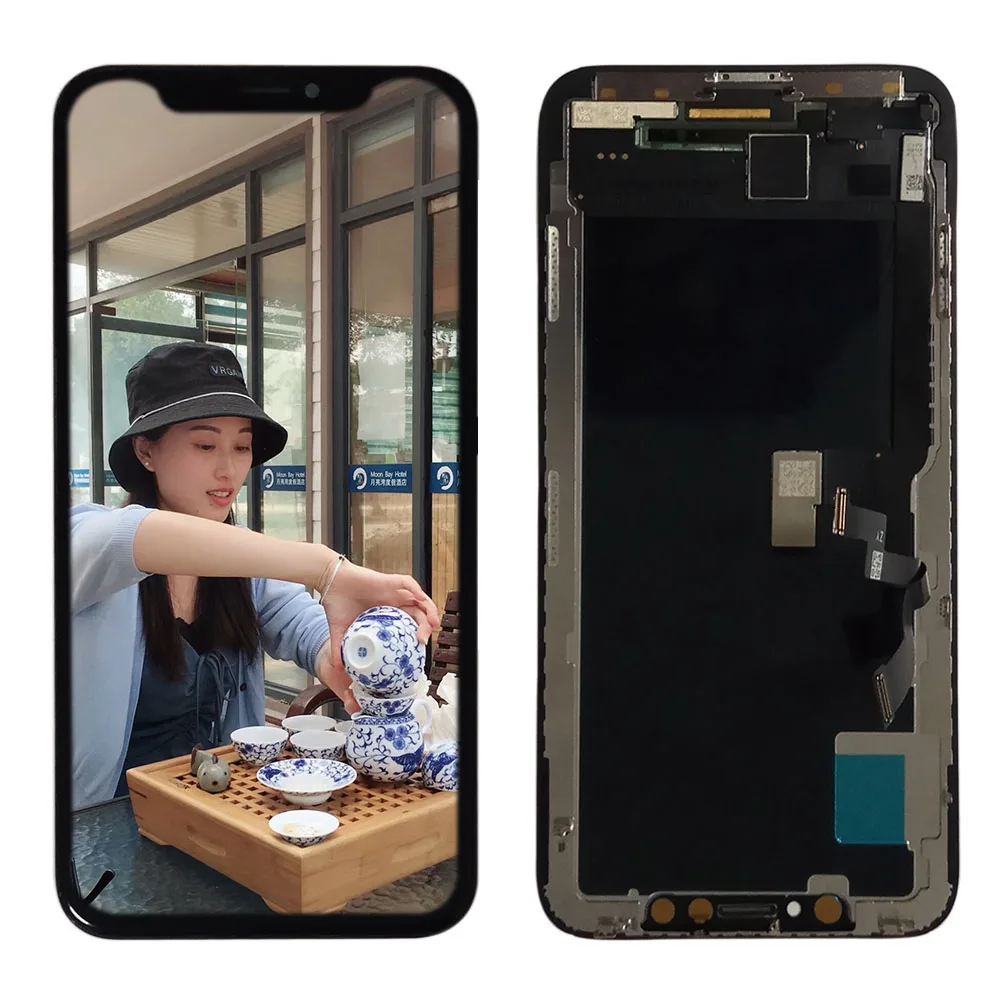 

Сенсорный ЖК-дисплей OLED для iPhone X, дигитайзер в сборе с 3D сенсорным экраном, запасные части True Tone