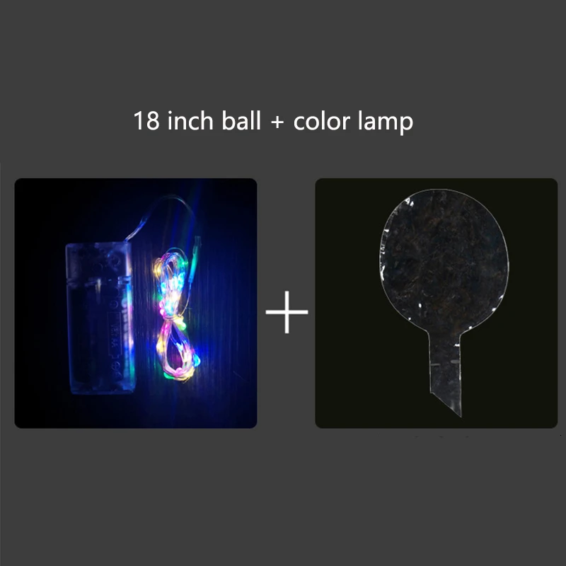 2 pcs Colorful 2 шт 18 дюймов светящийся светодиодный шар прозрачный Круглый пузырь украшения на вечеринку дня рождения Свадебный декор Светодиодные воздушные шары Рождественский подарок - Цвет: 2 pcs Colorful