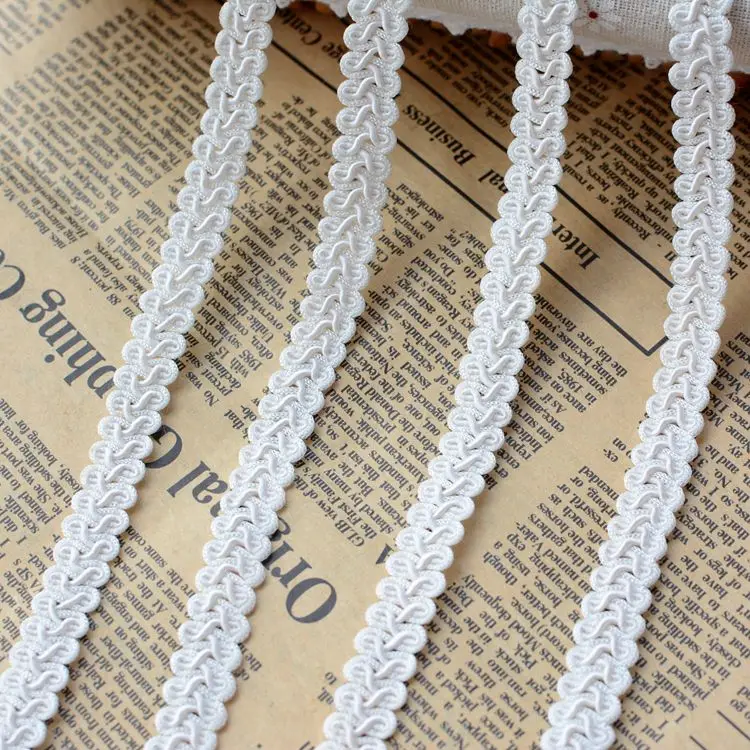1M Latest White Lace Fabric 1cm Applique Ribbon Trim Guipure Clothing Collar For Sewing Trimmings encaje dentelle EJ6 | Дом и сад