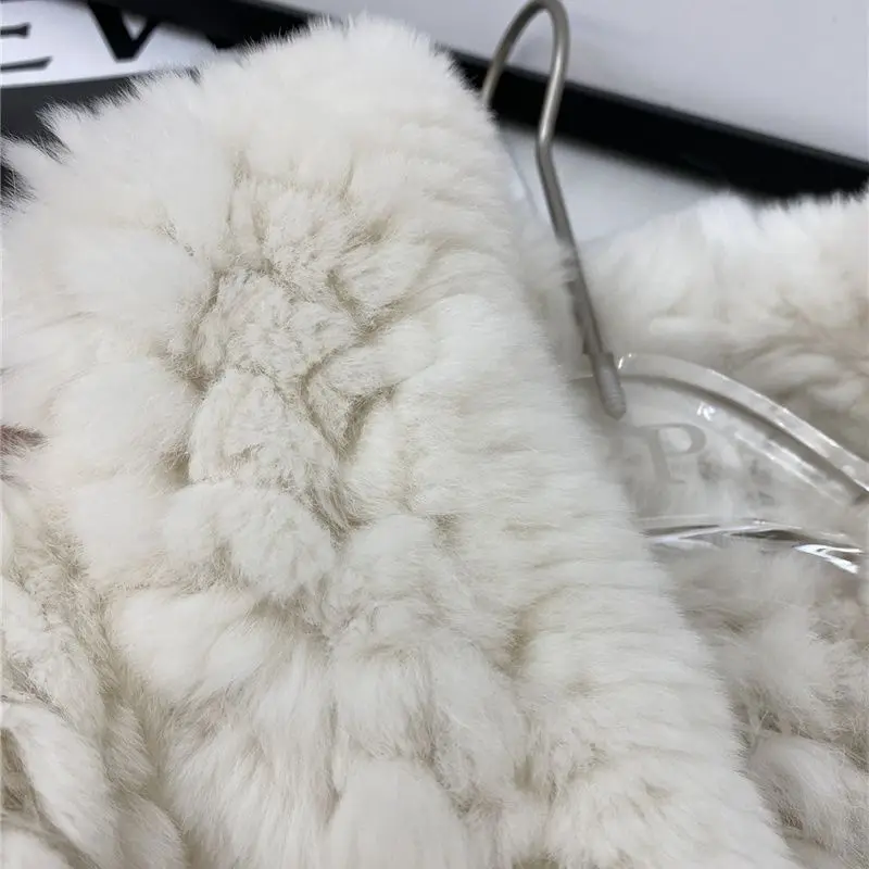 Genuine real natural women's knitted rex rabbit fur coat girl's fashional jacket all-match sweater Cardigan