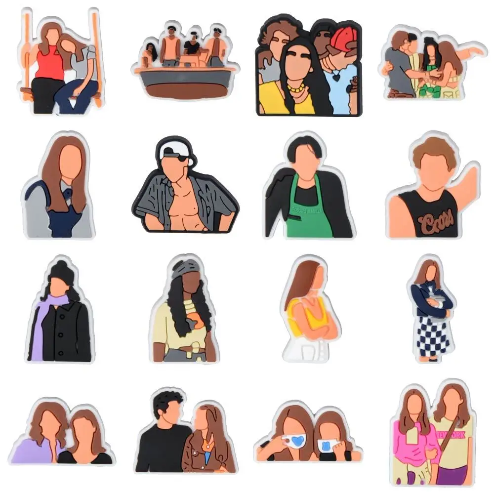 New Arrival Classic American Drama Croc Shoe Charms Friends Joey Clog Shoes Decoration Smelly Cat Unagi Central Perk Accessories