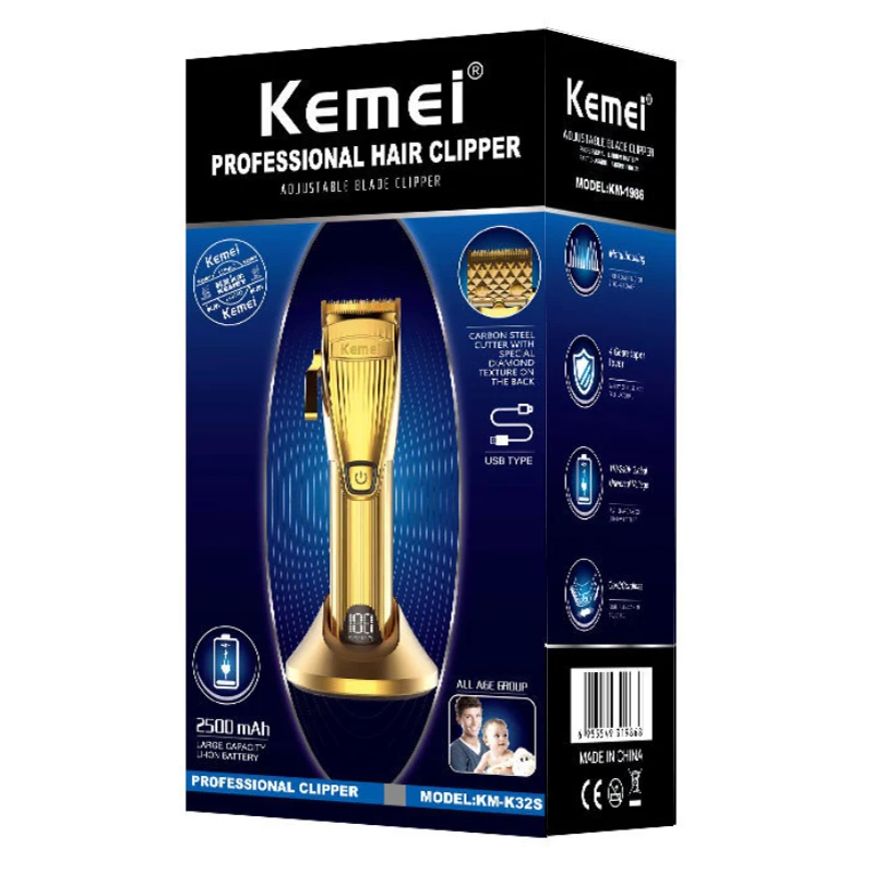 

Professional LCD display electirc high speed motor hair clipper barber shop rechargeable hair timmer powerful hair cutting