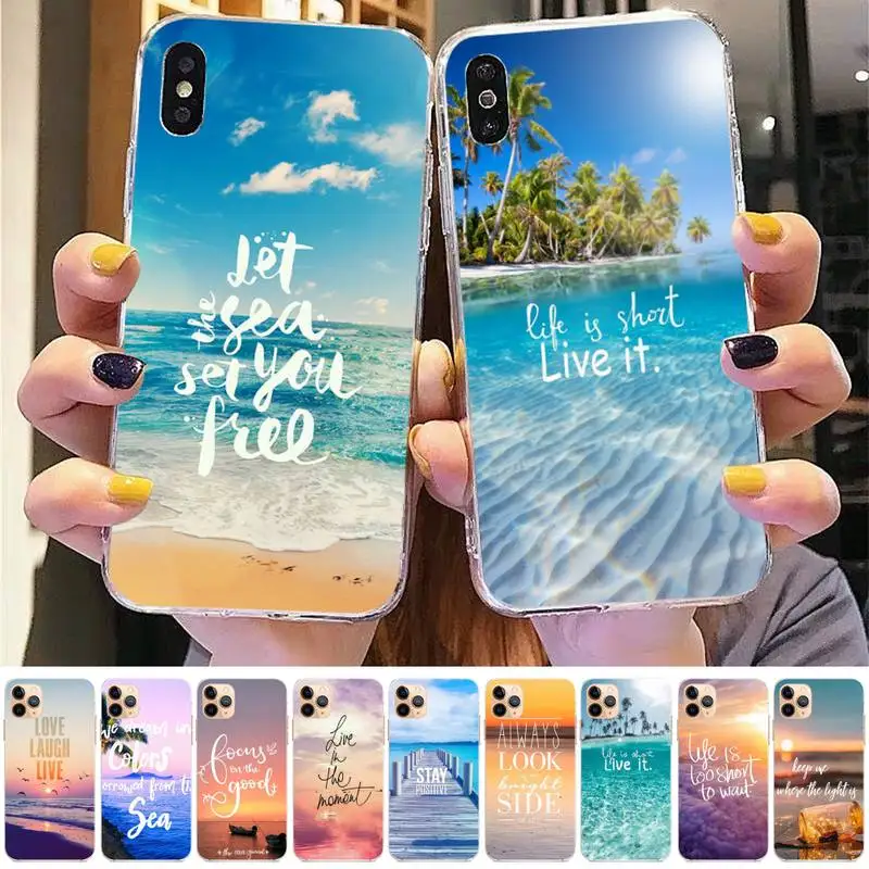 

Summer Blue Sky Beach Quotes Phone Case for iphone 13 8 7 6 6S Plus X 5S SE 2020 XR 11 12 pro XS MAX