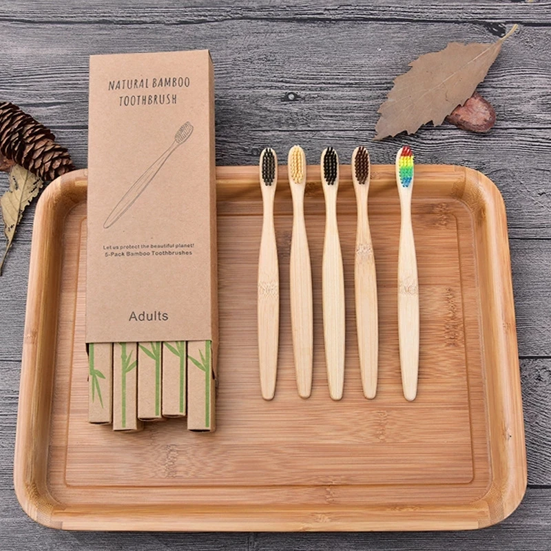 

Toothbrushes Bamboo 10 Piece BPA Free Soft Bristles Toothbrushes