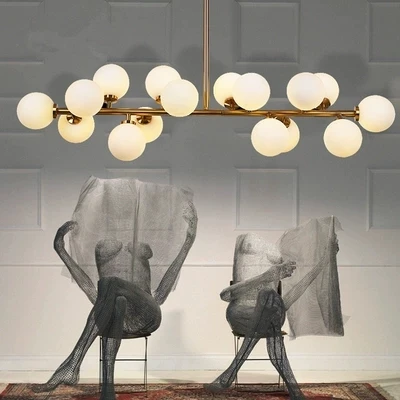Современная Подвесная лампа со стеклянными шариками роскошная люстра в виде