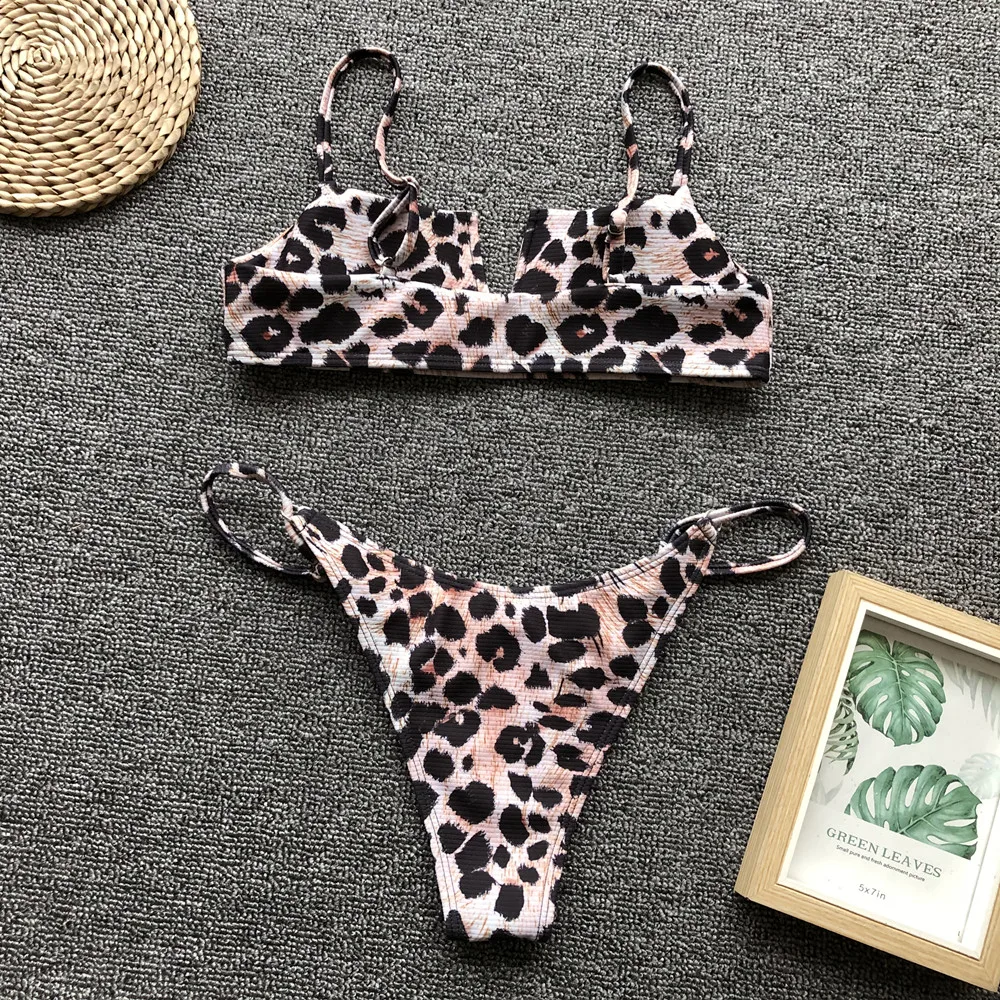 

Brazilian Bikinis Women Two Piece Swimwear Halter Top Push Up Swimsuit Print Summer Beach Bathing Suit Maillot De Bain