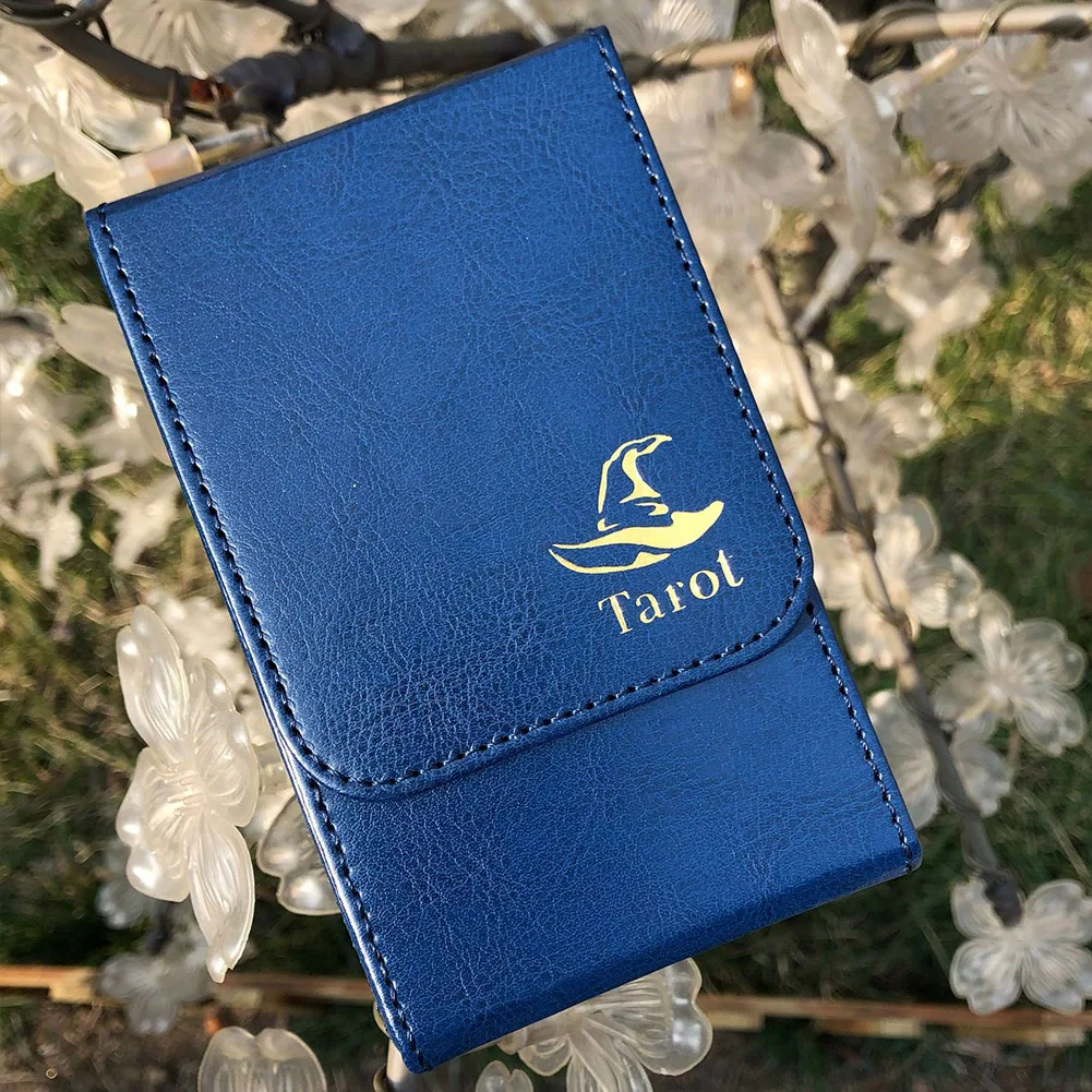 

Deck Poker Dustproof Holder Tarot Card Box PU Leather Case Double Layer Travel Board Game Portable Accessories Storage Organizer