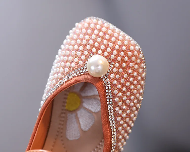 

Autumn Girls Leather Shoes Rhinestone Princess Dance Shoes Student Leather Shoes Children Shoes