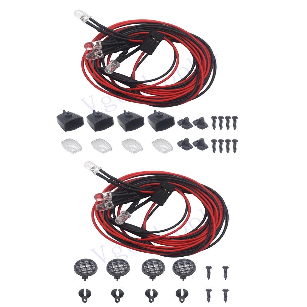 Автомобиль на радиоуправлении 4 белые светодиодные фары передняя фара с светильник шкой абажур для HSP HPI Traxxas Axial SCX10 D90 Tamiya CC01 Радиоуправляемый гусеничный автомобиль
