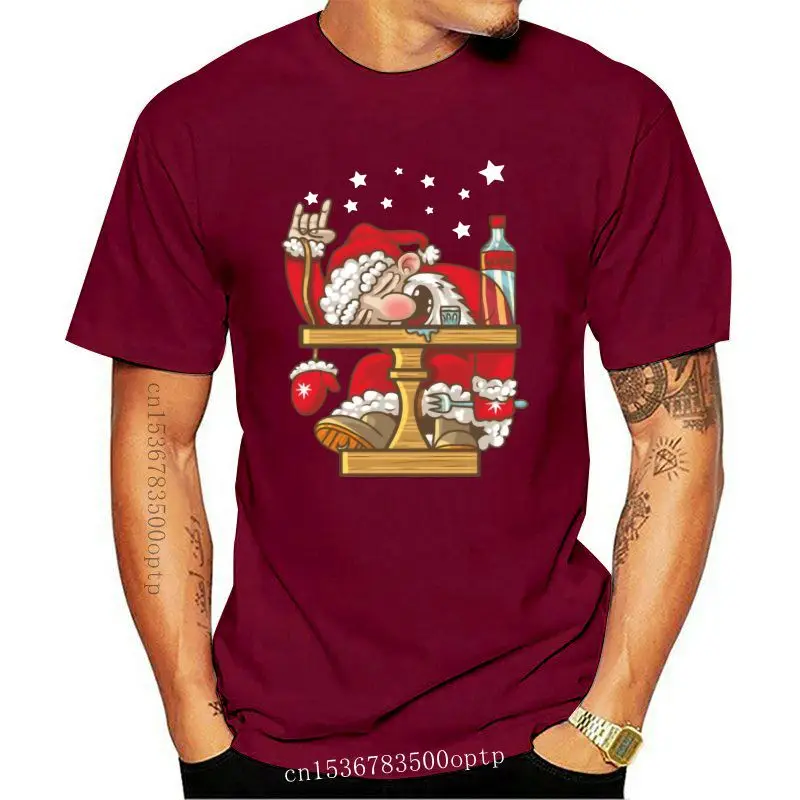 

Enlightened Santa Personalized Printed Tshirts Father Christmas Xmas Tops Shirt Winter Discount O Neck Cotton T Shirts For Men