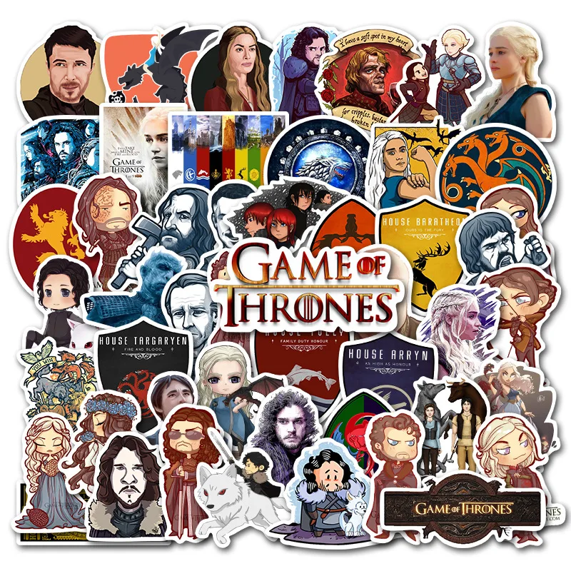 

10/30/50/100Pcs Game of Thrones Anime Stickers Throne game Sticker Laptop Pvc Cartoon Graffiti Decals Kids Classic Toys Gifts