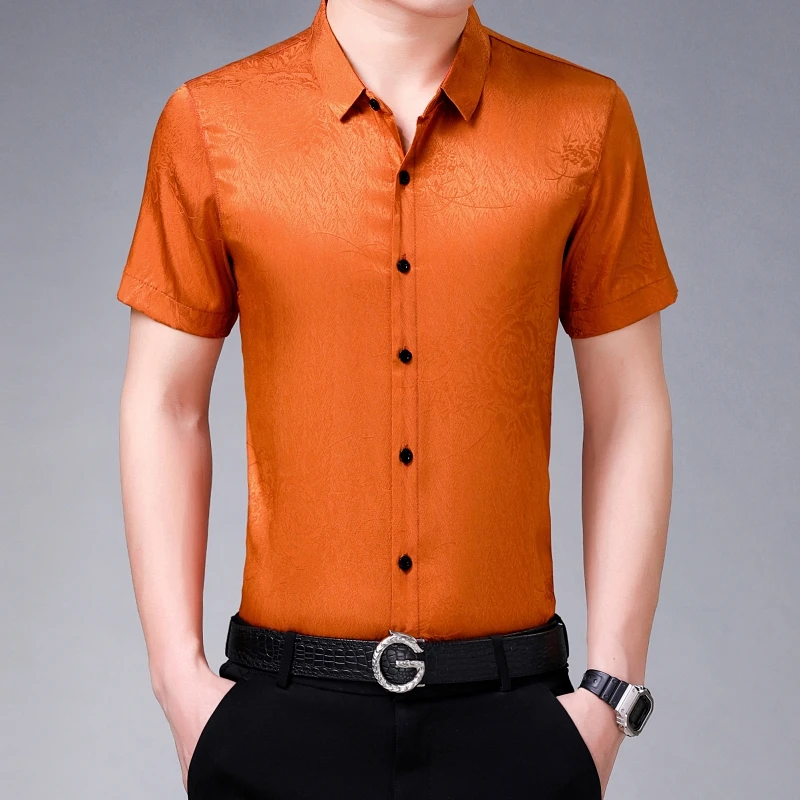 Женская Летняя шелковая одежда повседневная мягкая атласная рубашка с коротким