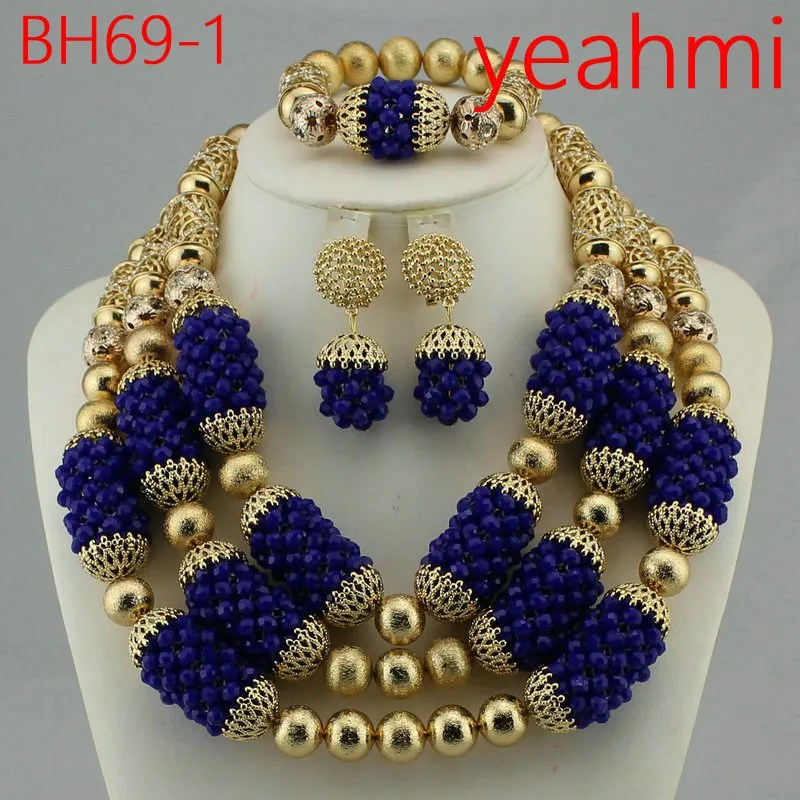 Нигерийские белые бусины Хрустальный костюм набор ювелирных изделий Свадебные