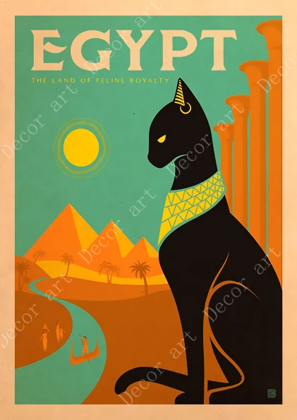 Ретро путешествие в Африку Египет холст живопись винтажные настенные картины