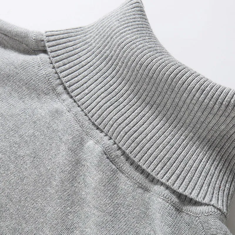 

Spring autumn High Neck Multiple 6 Colors Turtleneck Knitted Pullovers Men's cotton Sweaters Embroidered polo logo