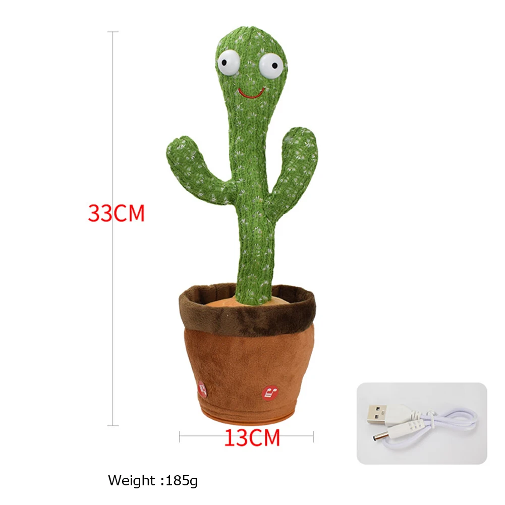 

Plush Dancing Cactus Toy Electronic Shake Dance With Song Light Recording Bluetooth Speaker Childhood Education Toy