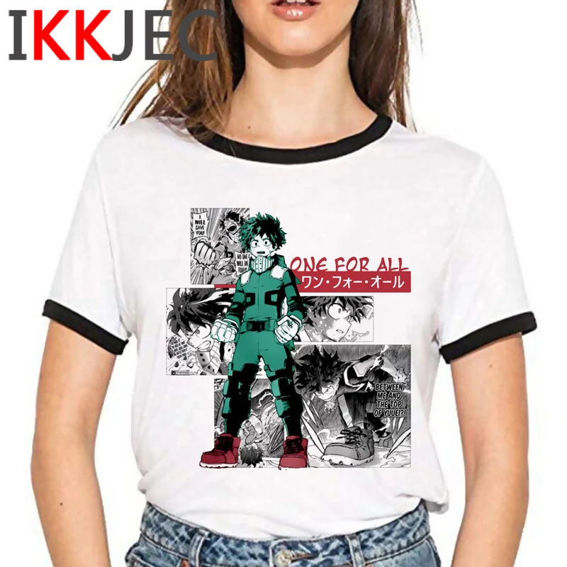 

Футболка с надписью «Моя геройская Академия» Bakugou Boku No Hero академия, летний топ, Женская белая футболка в стиле Харадзюку, одежда для пар, футб...