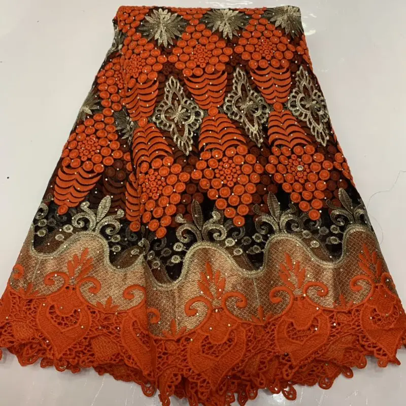 

High Quality Nigeria Lace Fabric For Dress Latest Guipure Lace cord Lace Embroiderey French African Tulle Lace Fabric for party