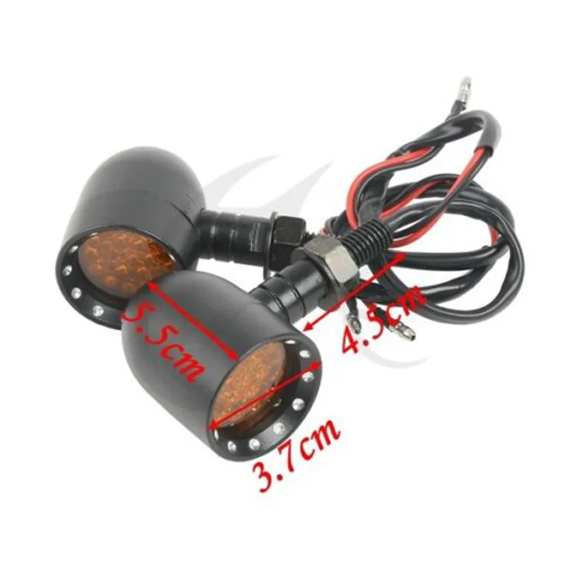 СВЕТОДИОДНЫЙ черный алюминиевый указатель поворота для мотоцикла 10 мм