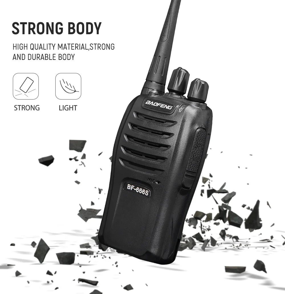 Baofeng BF-666S Walkie Talkie Portable Radio 16CH UHF 400-480MHz 2800mAh battery BF666S 5W Comunicador Transmitter Transceiver