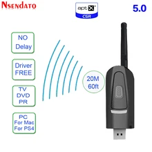 Long Range Wireless BT V5.0 Transmitter adapter aptX Low Latency For TV Driver-Free USB 3.5mm Wireless Audio Adapter for PS4 PC