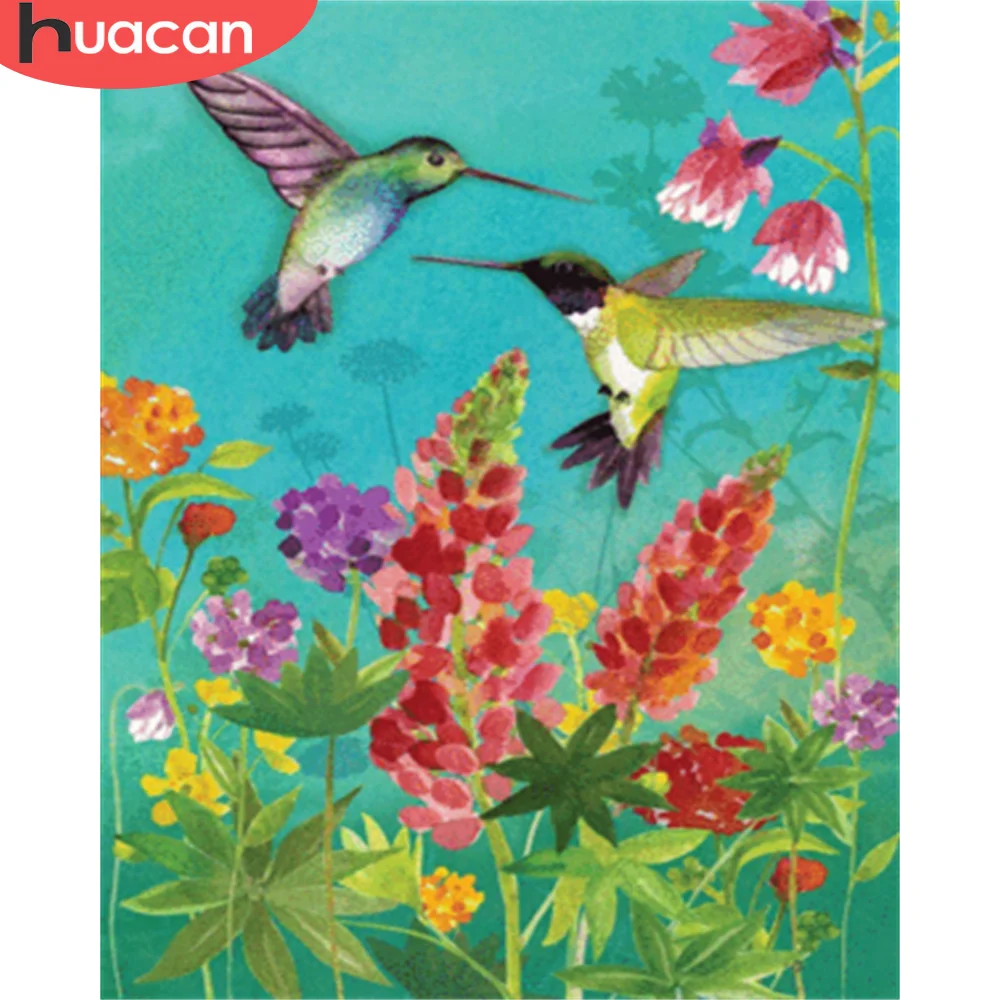 

HUACAN DIY Frame Oil Painting By Numbers Animal Acrylic On Canvas Wall Art Picture By Numbers Flower Bird 40x50cm