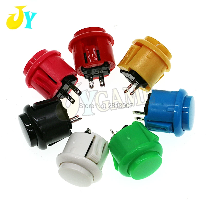 Аркадные кнопки-переключатели круглые 24 мм 1 шт. | Спорт и развлечения