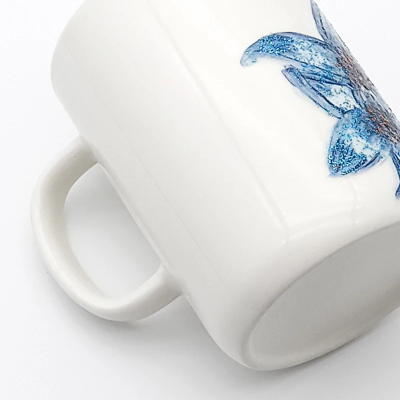

Hand-painted ceramic cup glitter powder printing porcelain cup shine coffee cup milk cup