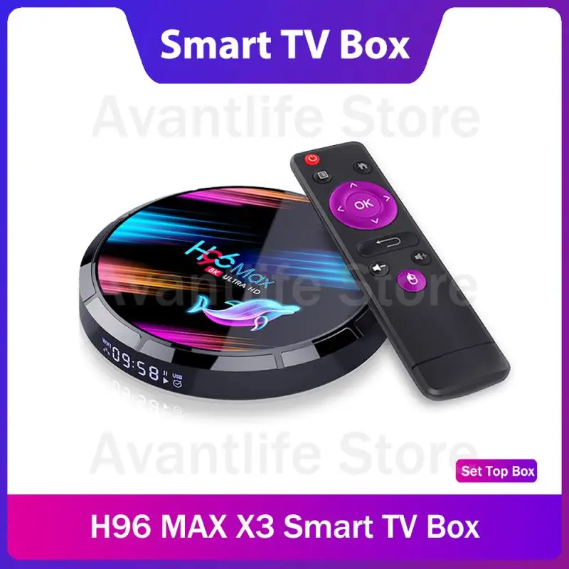 

H96 Max X3 Smart Android TV BOX Android 9.0 Smart Box 8K Amlogic S905X3 4GB 128G/64G/32G ROM 2.4G&5G Wifi 1000M 4k Media Player