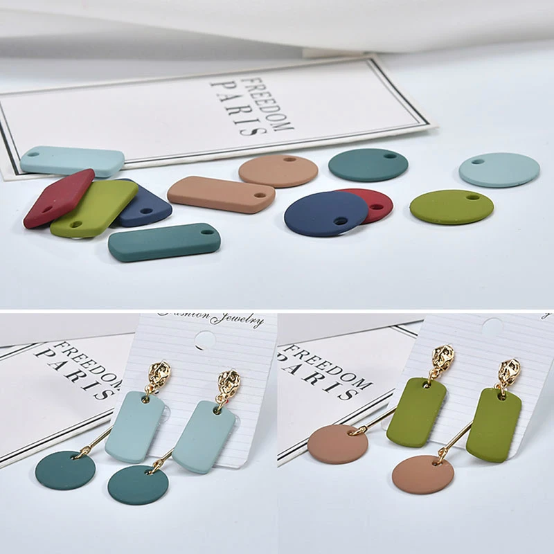 Винтажные Матовые Круглые длинные квадратные золотые серьги подвесные