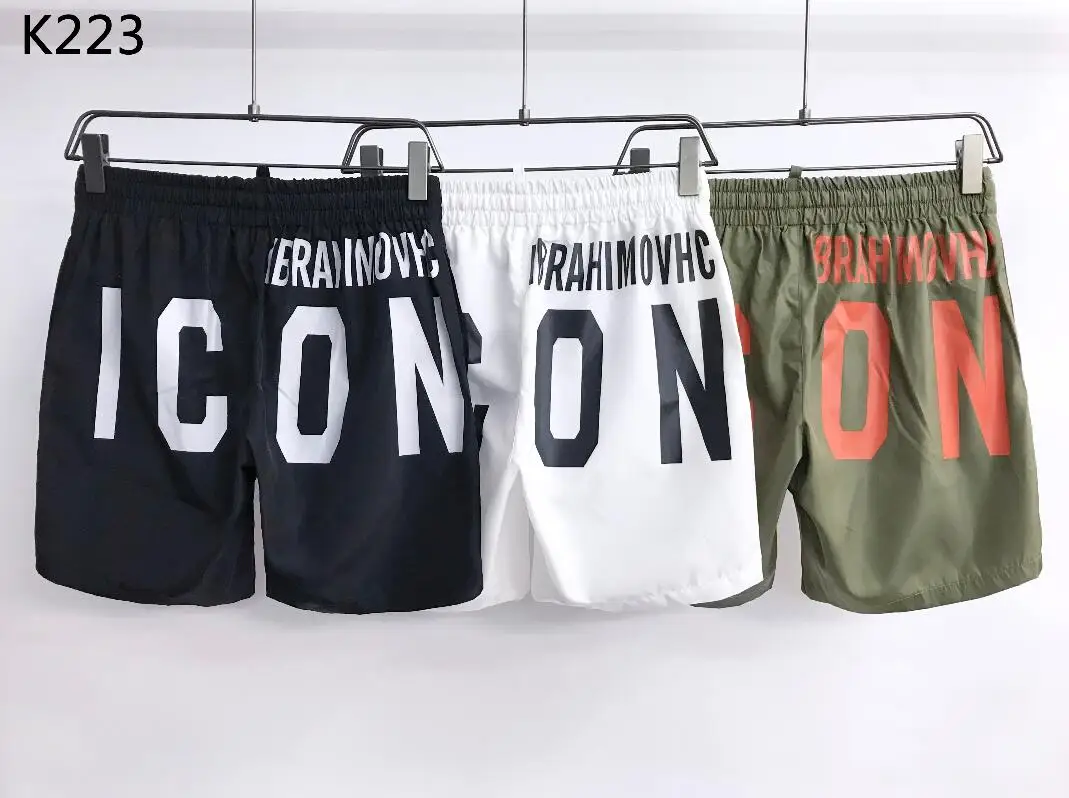 

Hot Dsquared2 Label Luxury Men Swimwear Drawstring Swimming Trunks Beach Shorts Casual Surf Board Suits Bathing ICON Trunks