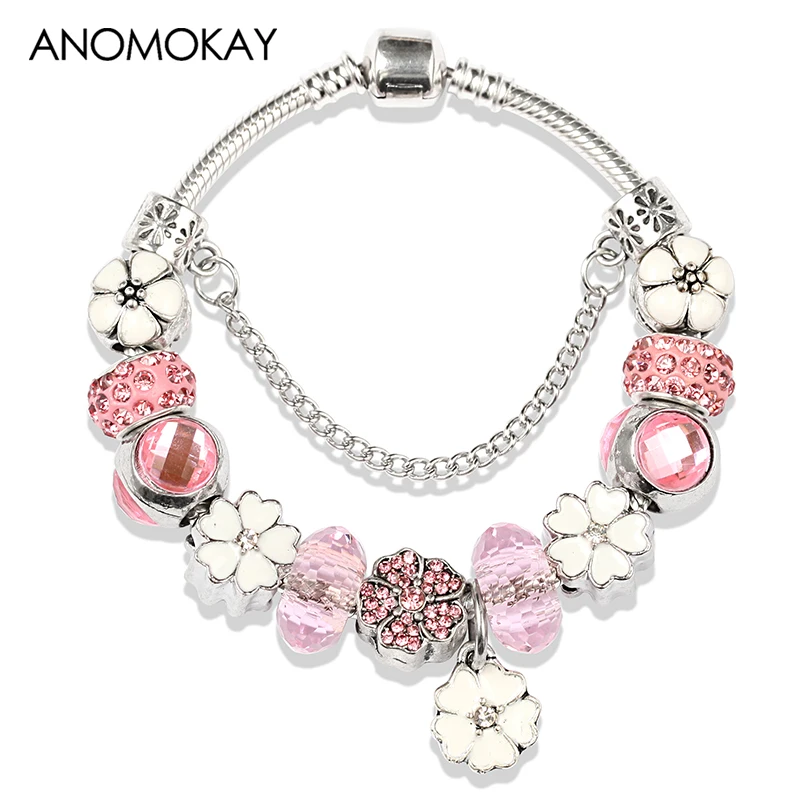 Европейский и американский романтический белый розовый эмаль талисманы