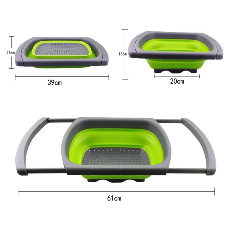 Две формы набор складной кухонный дуршлаг для фруктов и овощей промывочная