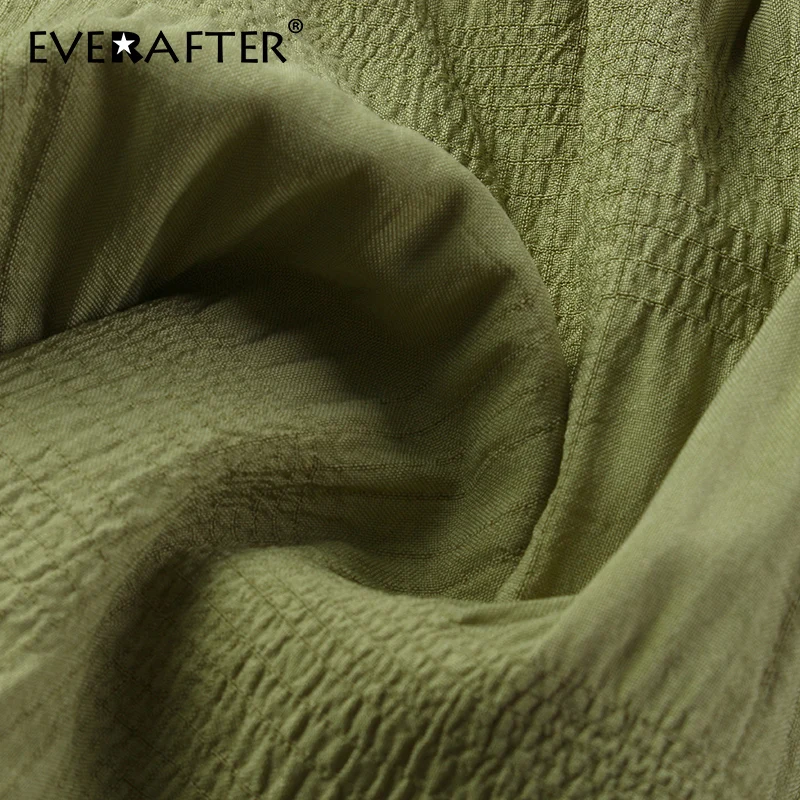 

EVERAFTER Cotton Solid Ruffles Women Blouse Chic High Waist Puff Sleeve Tops Elegant Holiday Spring Summer Blouses Shirt Female