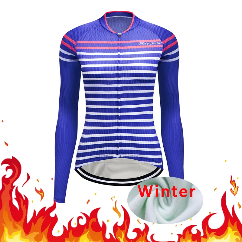 2021 зимние женские Велоспорт Джерси Термальность с длинным рукавом Дорожный