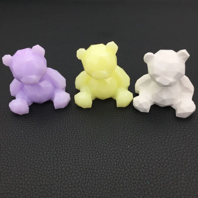 3D силиконовая форма «Медведь» DIY Геометрическая стерео медведь формовое зеркало силиконовая декоративная форма орнамент из эпоксидной смолы