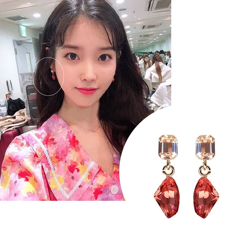 Корейские блестящие висячие серьги с кристаллами для женщин Женская