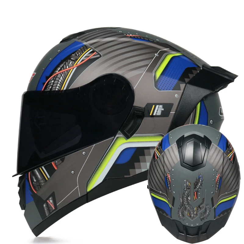 

Мотоциклетный шлем с откидной крышкой, модульный Полнолицевой мотоцикл, эндуро, гоночный трекер, Casco, гоночные скутеры, аварийный шлем для м...