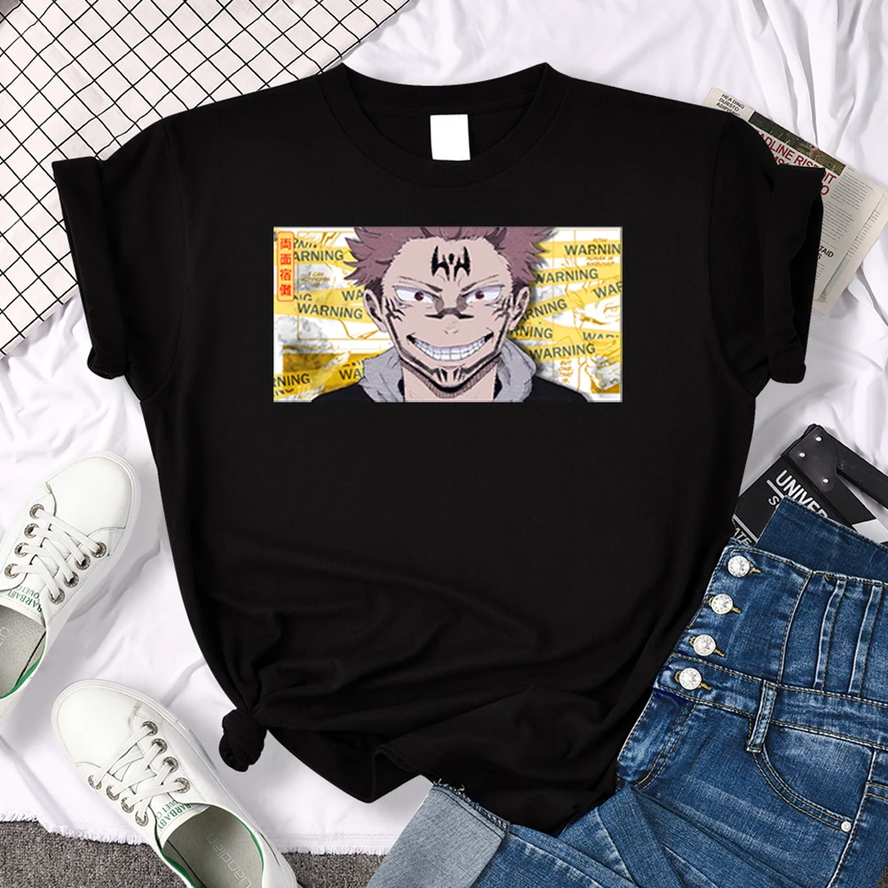 

Tee Shirt Women Anime Jujutsu Kaisen Ryomen Sukuna Print Tees Women Oversize O-Neck Tops Harajukua Street Lady All-Match T Shirt