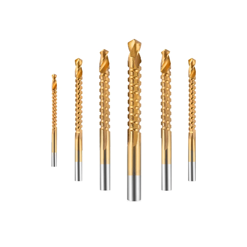 6 шт. профессиональное сверло с титановым покрытием HSS битовое электрическое