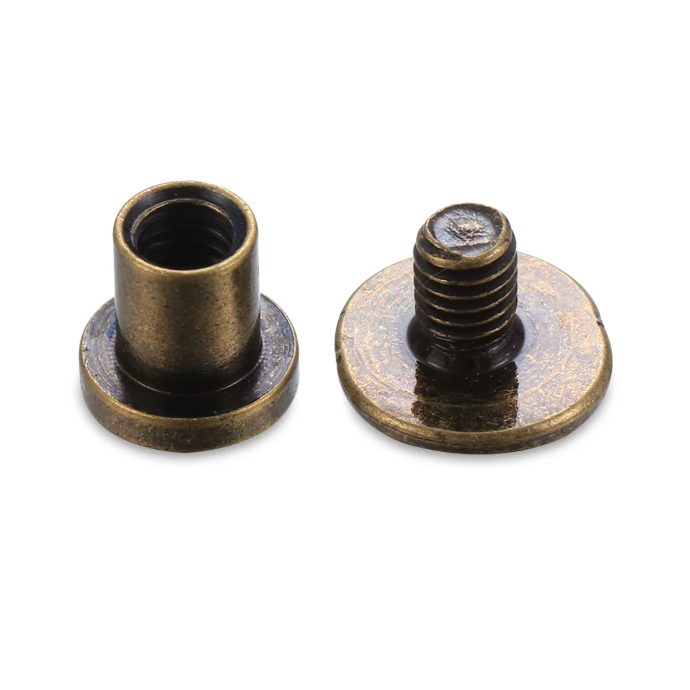 10 наборов Медная Кожа DIY ремесло ремень бумажник твердая латунь гвоздь заклепки