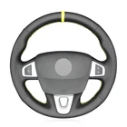 Черный маркер из искусственной кожи, прошитый вручную чехол рулевого колеса автомобиля для Renault Megane 3 (Coupe GT) RS 2010-2016