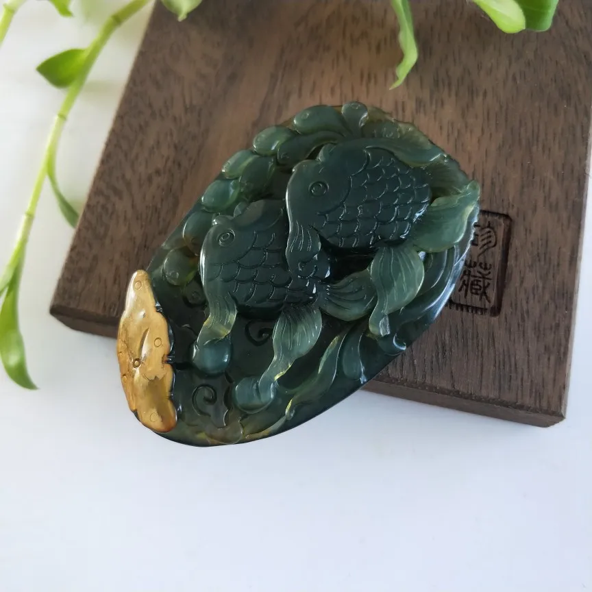 

Натуральный 7А xiuyu нефрит, уникальный нефритовый Лотос, зеленый нефрит, кулон, жадеит, нефрит, ожерелье, женские подвески, ювелирные изделия