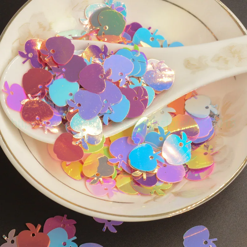 Блестящие пайетки из ПВХ в форме яблока 25 г 12 мм | Дом и сад