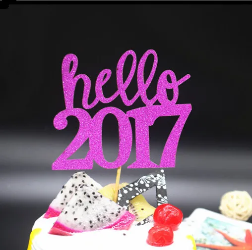 1 шт. разноцветные рождественские флаги Hello 2017 для свадьбы дня рождения торта