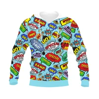 wholesale graphic spring autumn winter hip hop casual hot sale bang pop art 3d print hoodie polyester