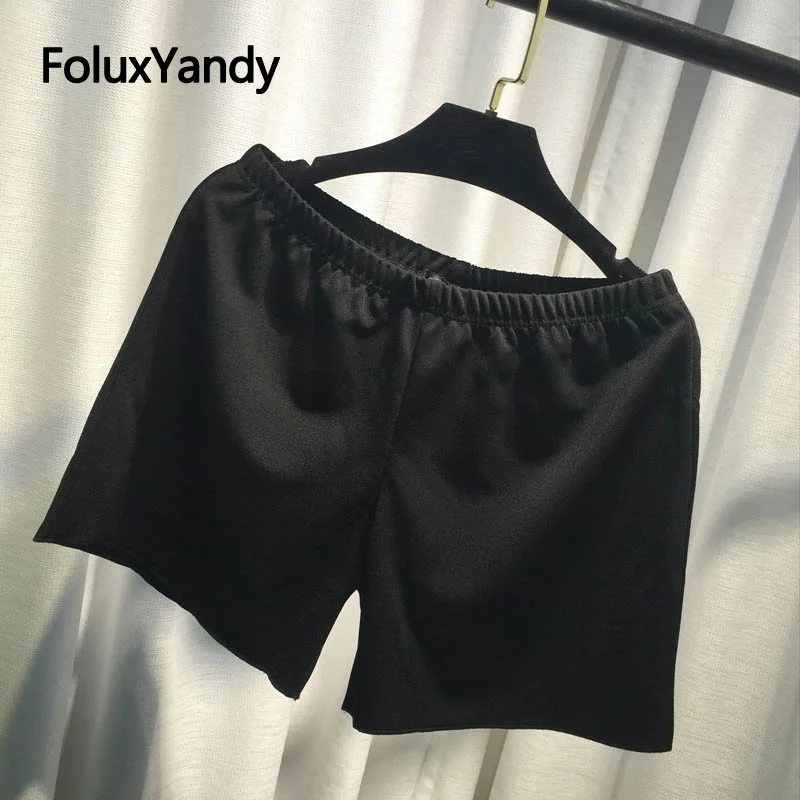 

Brand New Women Shorts Elastic Waist Casual Loose Summer Shorts Black WYKH3