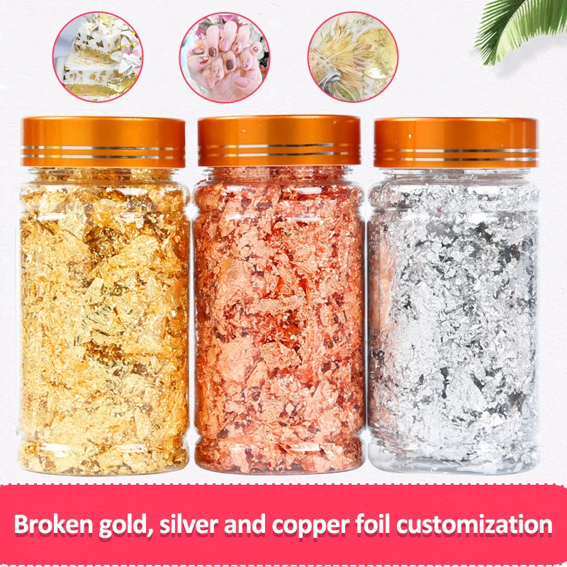 Имитация листьев Золота Хлопья медные хлопья для скольжения декоративное